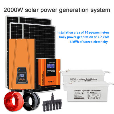 Ein guter Preis. 2 kW komplettes Off-Grid-Solar-Kit für Zuhause mit Bodenmontage und 48-Volt-Batterie Online