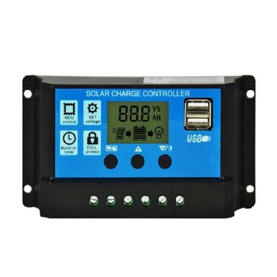Automatischer PWM-Solar-Panel-Steuergerät 12v 24v 10a 20a 30Amp mit LCD-Display Dual USB