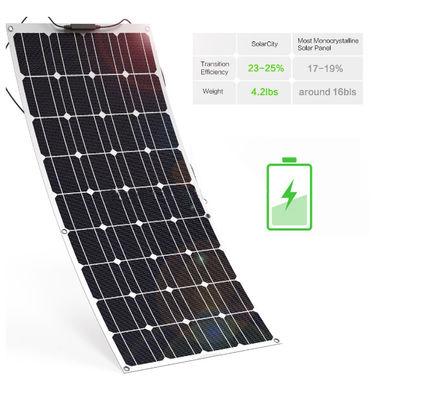 Semi-flexible 200W-Solarpaneel Dünnschicht-Solarpaneele 18V 36V 48V 72V 100W 150W