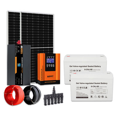 Off-Grid-Solar-Stromerzeugungssystem 1KW Hybrid-GEL-Batterie Solarenergie für Wohnungen