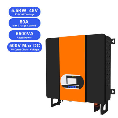 LCD-Display 5,5 kW 48V bis 110V 220V MPPT Solarladegerät Hybridumrichter mit Wechselspannung 230VAC