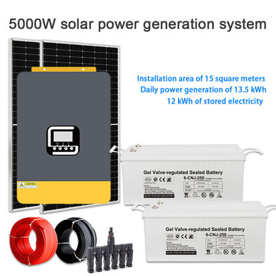 Ein guter Preis. High Efficiency 5KW Home Solar Power System – Off Grid Hybrid 5000W Panel Kit Online