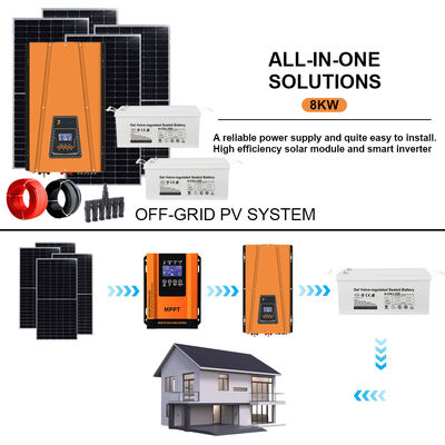 Ein guter Preis. Versatile Power for Your Homestead: 8KW Off-Grid Solar Kit with Adjustable Voltage Inverter to Match All Your Equipment Online
