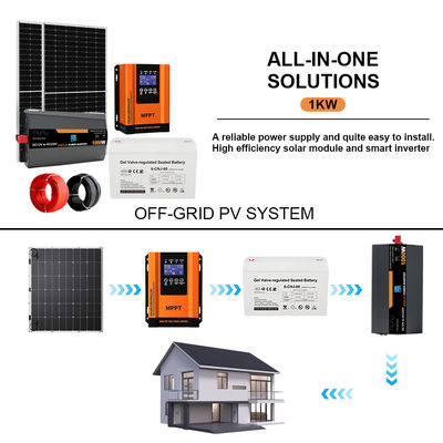 Ein guter Preis. 1KW komplettes Off-Grid-Solar-Power-Kit für Haushalte mit langlebiger GEL-Batterie Online