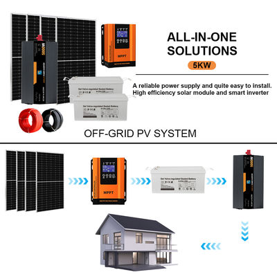 Ein guter Preis. 5KW komplettes Off-Grid-Solar-Energie-Kit für den Heimgebrauch -- All-in-One-System mit Batterie und Wechselrichter Online
