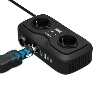 Ein guter Preis. Auto-Stromumrichter 200W, 12V bis 220V/240V Wechselstromumrichter, doppelte Wechselstromanschlüsse und doppelte USB-Anschlüsse zum Laden von Autos Online