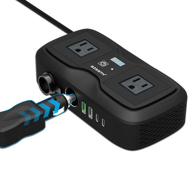 Ein guter Preis. 90.5% hocheffizienter 200W GaN Auto-Power-Inverter. 12V bis 110V AC & PD Schnellladegerät mit USB-A-Anschluss. Online